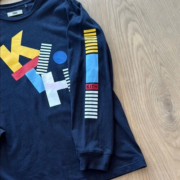 Kith Blue and Yellow Long Sleeve Tee | L - Picture 4 of 7